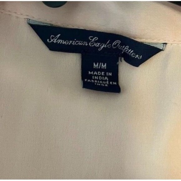 American Eagle Western Coastal Cowgirl  Pink Button Down Shirt w/Beads & Studs M - Picture 3 of 6